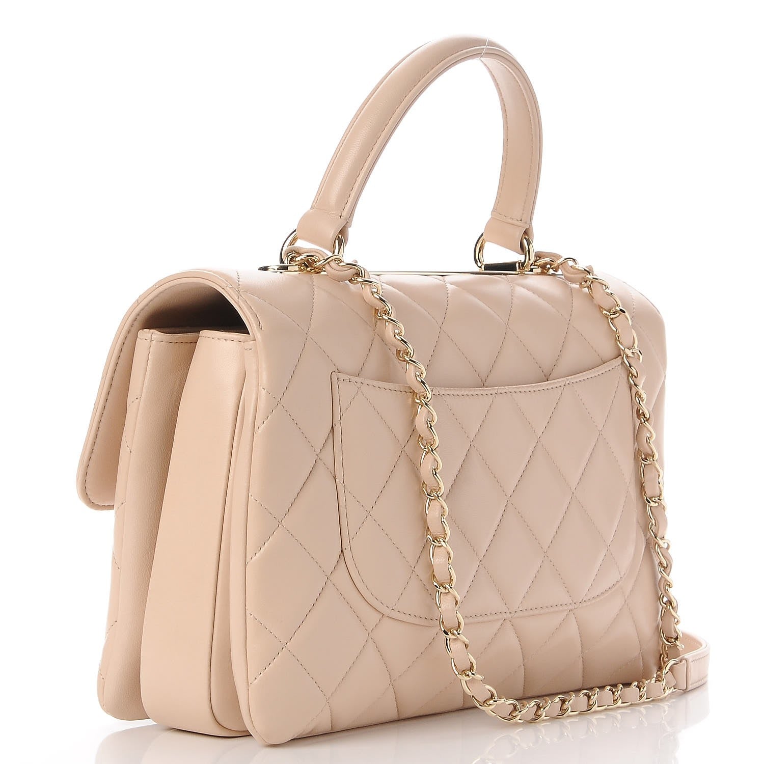 Chanel Lambskin Quilted Medium Trendy CC Flap Dual Handle Bag Beige 4 of 10