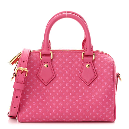 Louis Vuitton Calfskin Nanogram Embossed Speedy Bandouliere 20 Rose 1 of 10