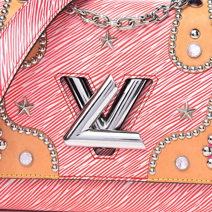 Louis Vuitton Epi Studded Twist Shoulder Bag MM Denim Red 9 of 9