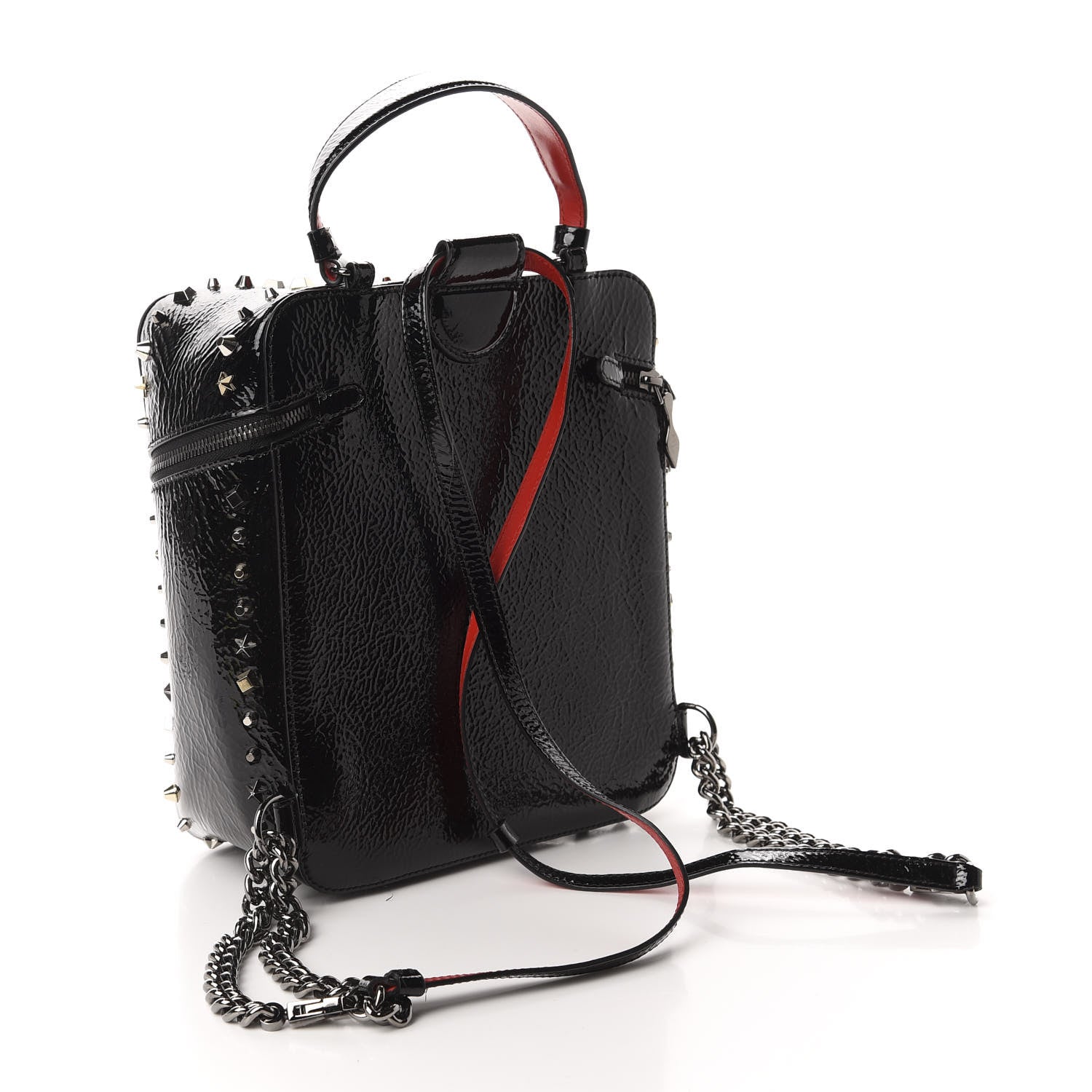 Christian Louboutin Vintage Patent Calfskin Rubylou Backpack Black 2 of 10