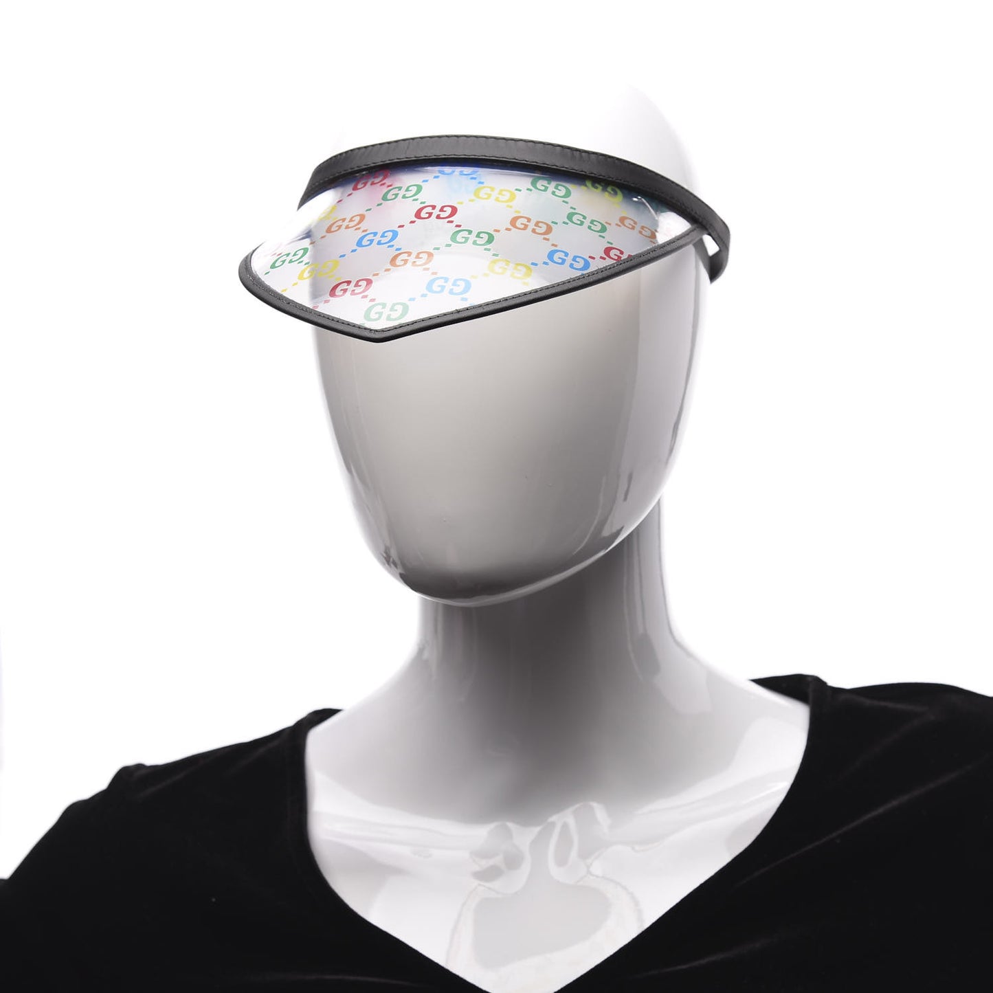 Calfskin Vinyl GG Visor M Black Multicolor