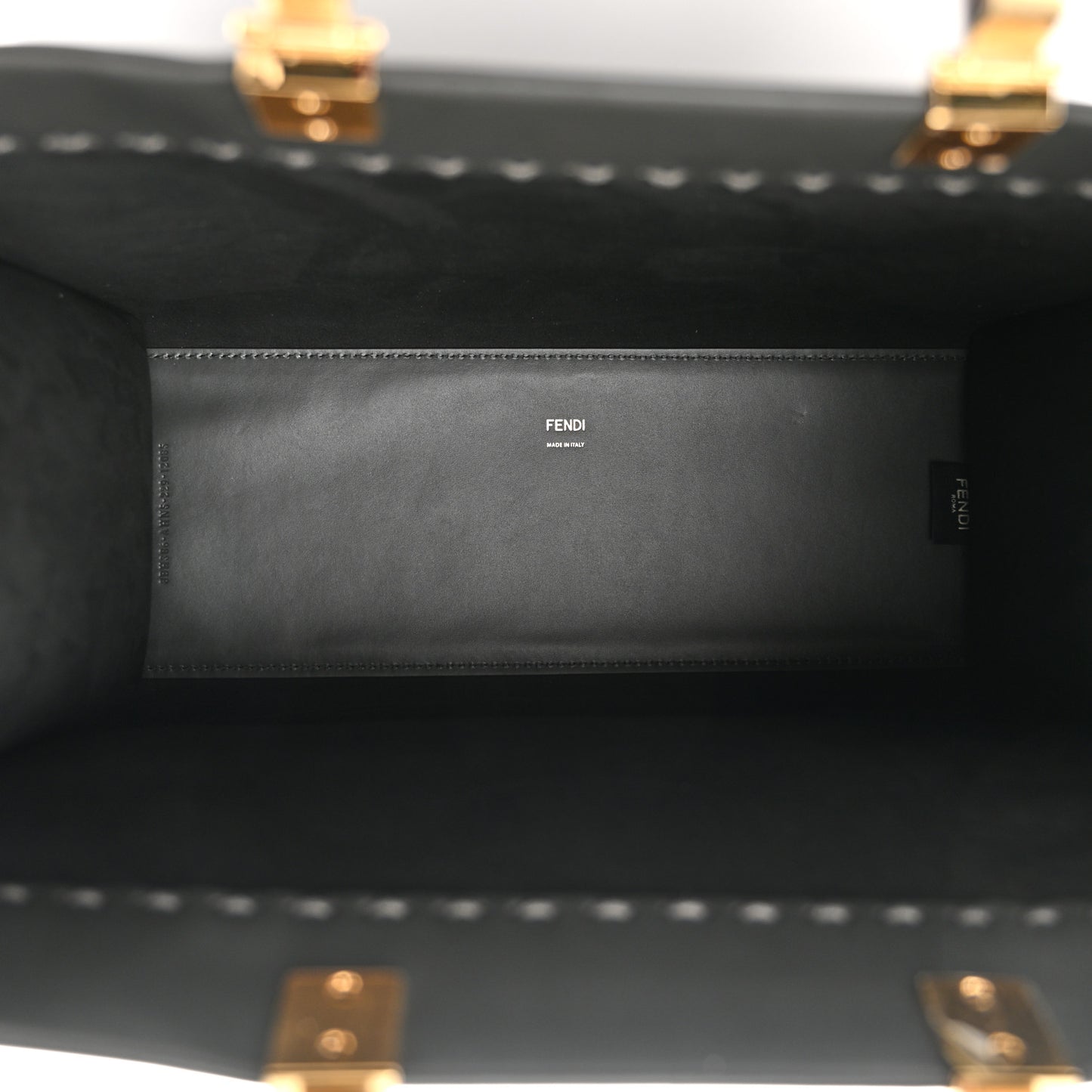 Vitello King Plexiglass Elaphe Python Print Logo Medium Fendi Sunshine Shopper Tote Dark Asphalt