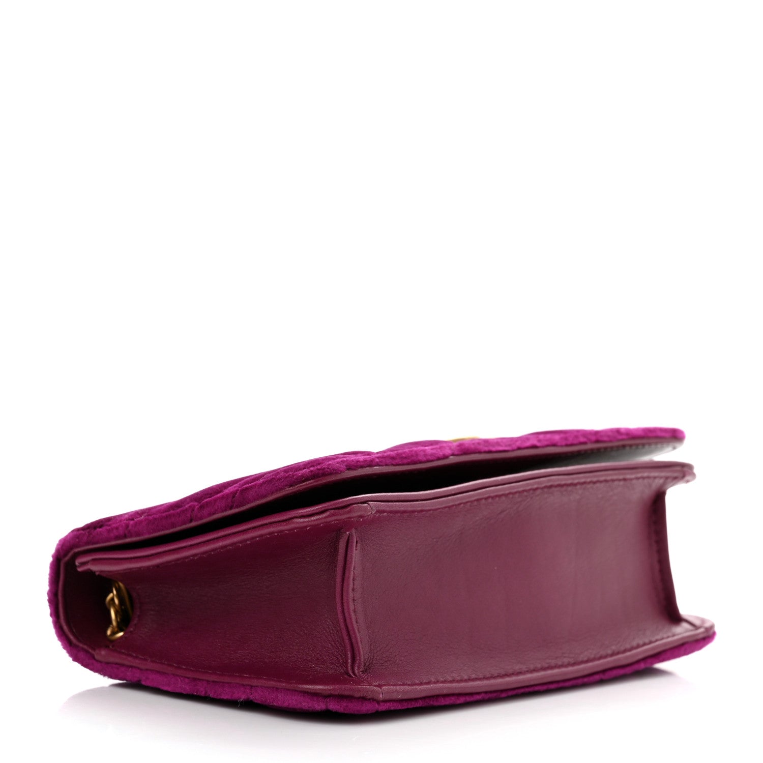 Gucci Velvet Matelasse GG Marmont Mini Bag Fuchsia Violet Cyclamen 4 of 11