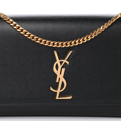 Saint Laurent Grain De Poudre Medium Classic Monogram Kate Satchel Black 9 of 9