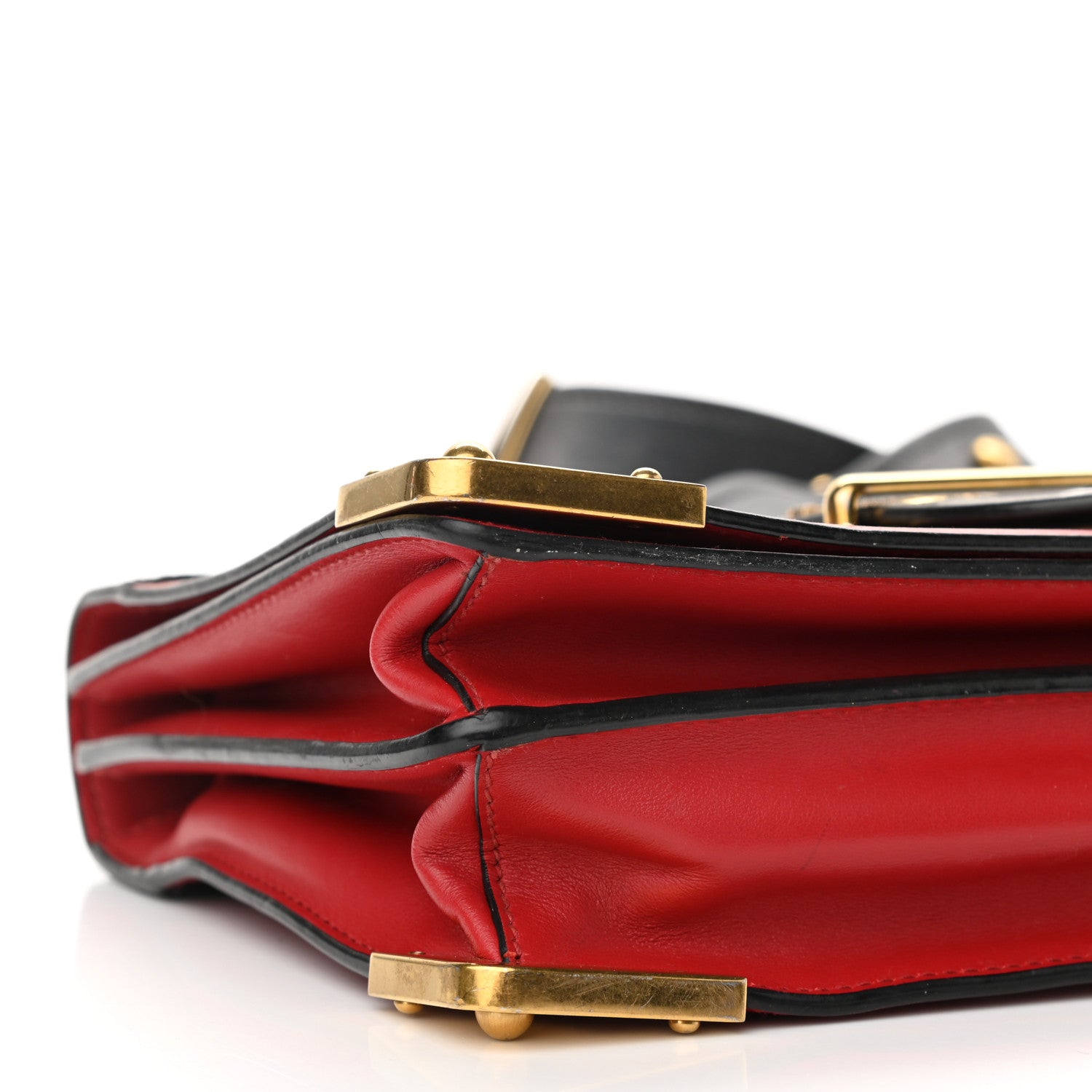 Prada City Calfskin Saffiano Cahier Bag Fuoco Black 8 of 13
