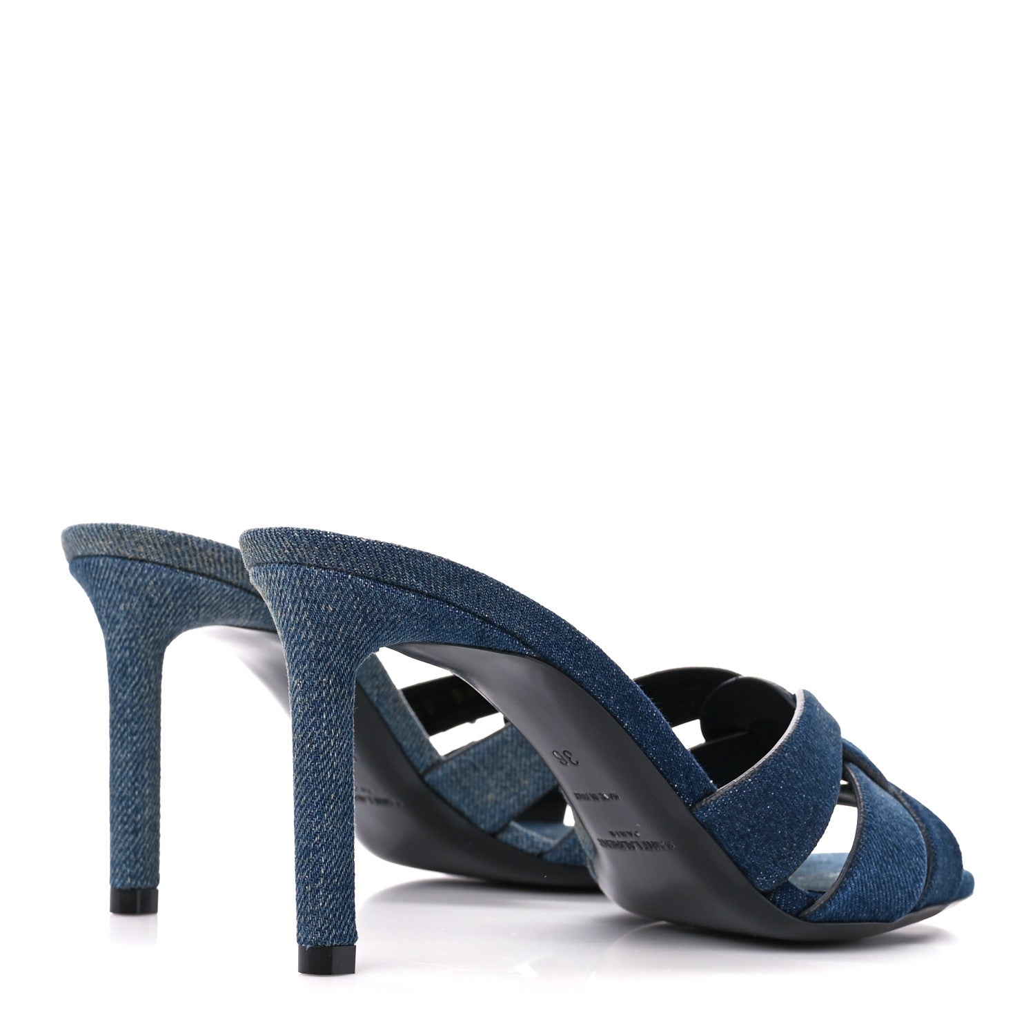 Saint Laurent Denim Tribute 85 Slide Sandals 36 Deep Navy Jean 4 of 9