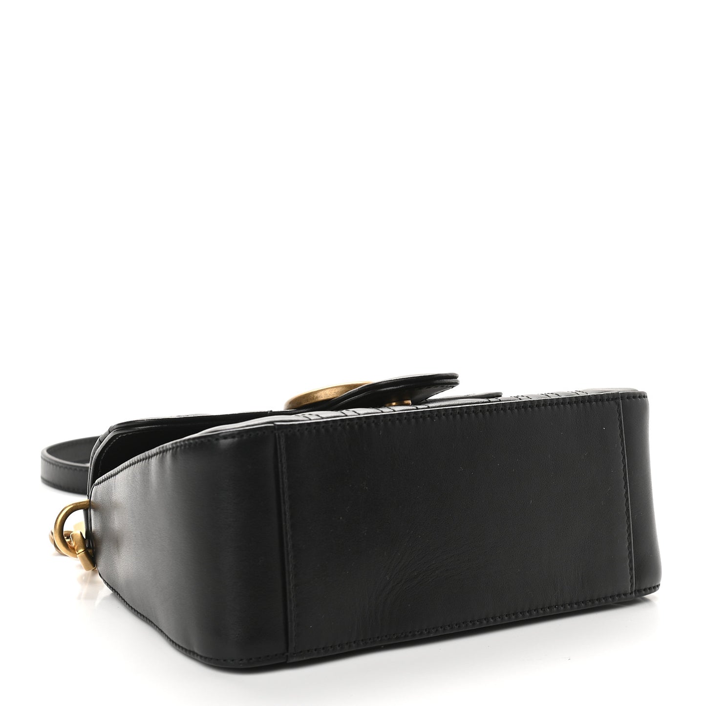 Calfskin Matelasse Mini GG Marmont Top Handle Shoulder Bag Black