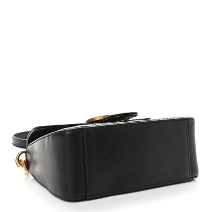 Gucci Calfskin Matelasse Mini GG Marmont Top Handle Shoulder Bag Black 4 of 9