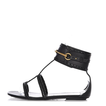 Gucci Calfskin Malaga Kid Sandals 39.5 Black 1 of 14