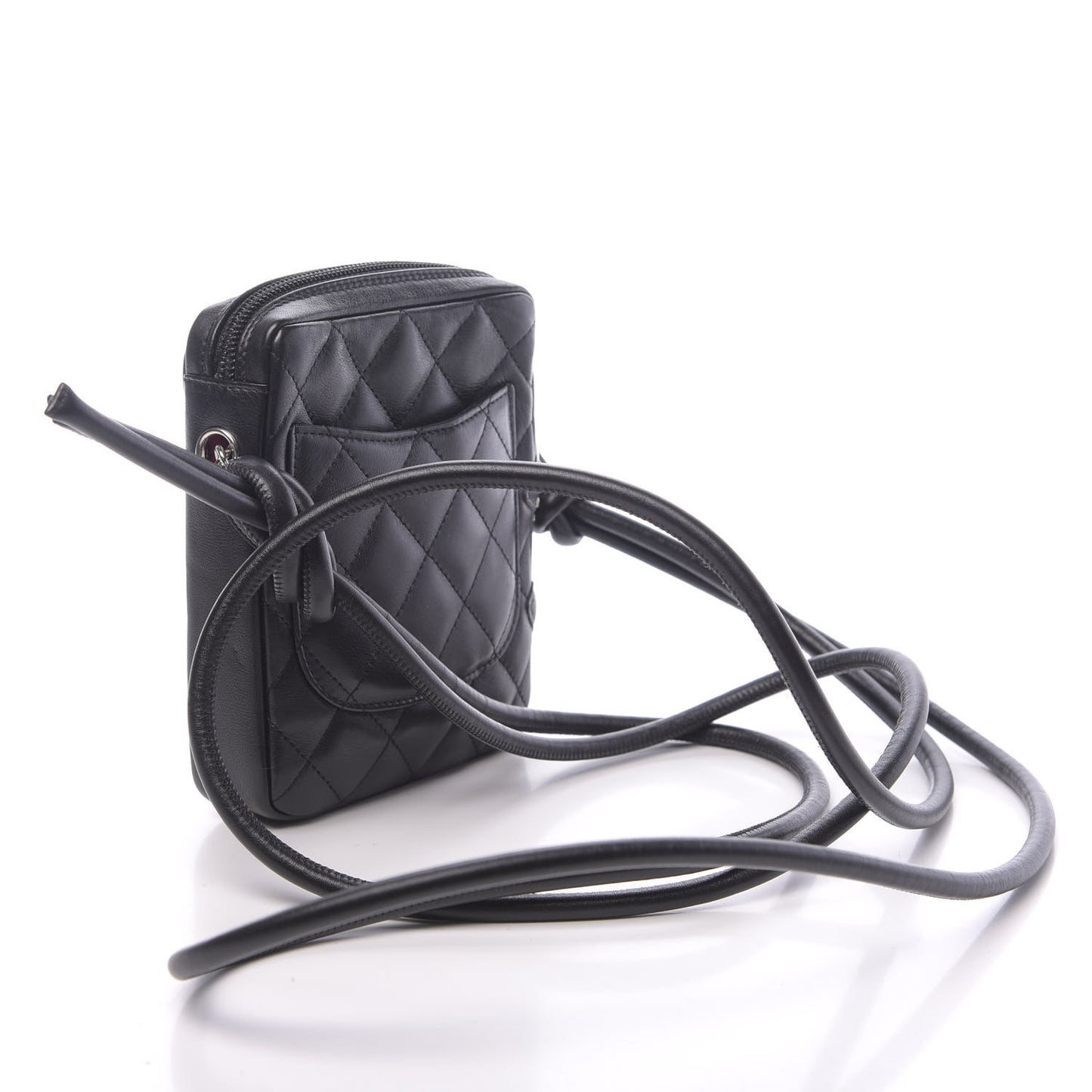Calfskin Quilted Small Cambon Messenger Black