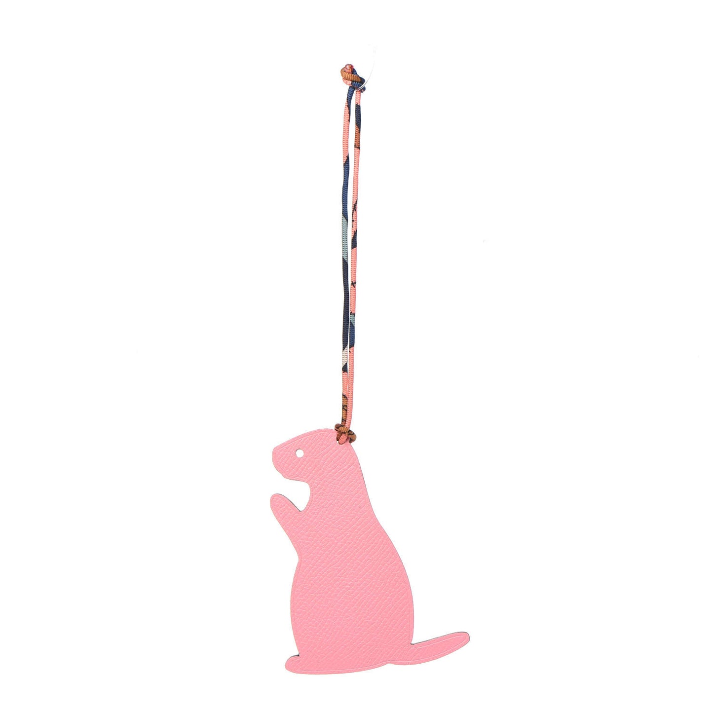 Epsom Togo Petit H Groundhog Bag Charm GM BRose Confetti