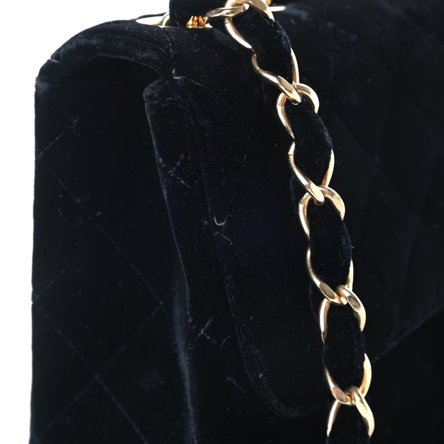 Chanel Velvet Quilted Jumbo Single Flap Black 20 of 20