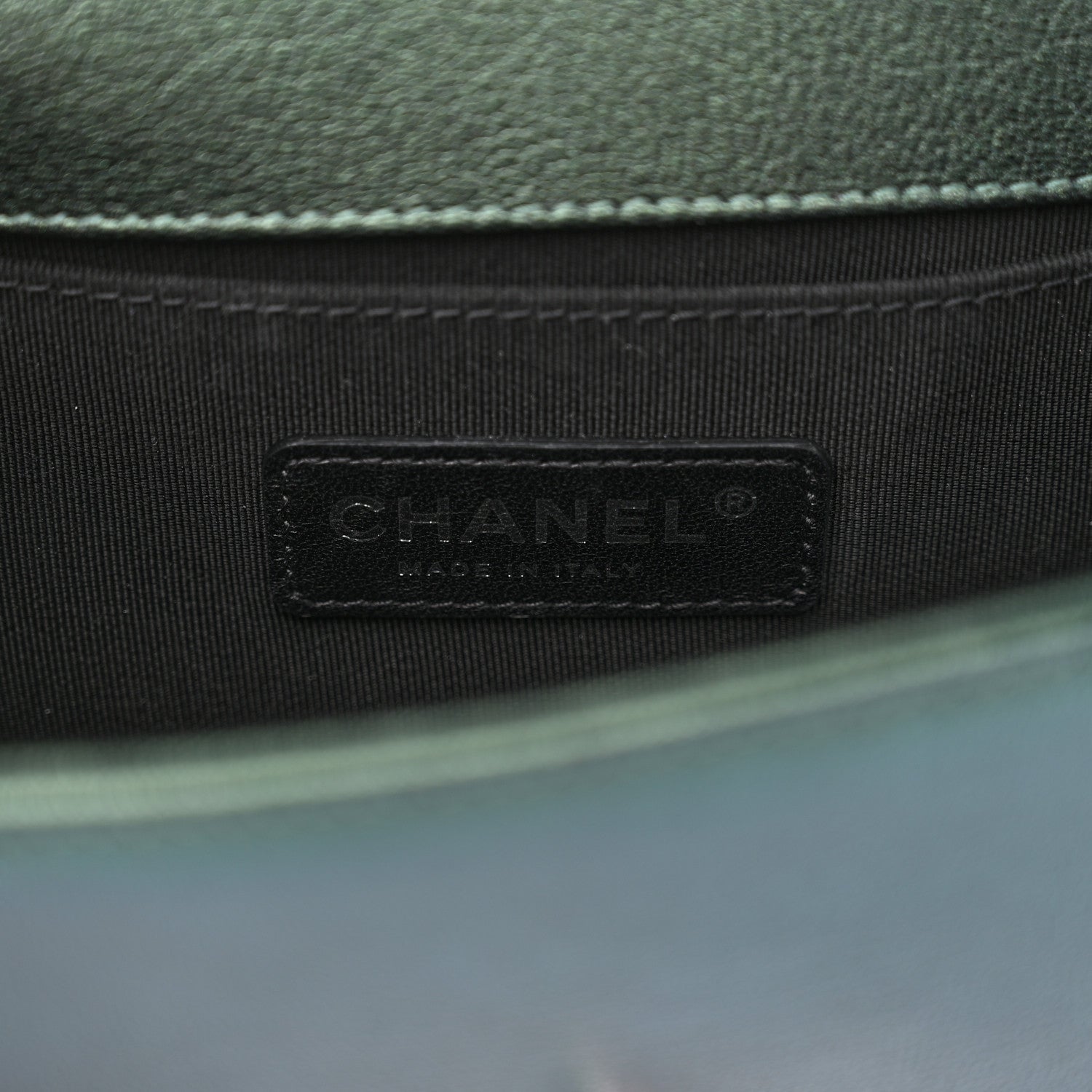 Chanel Iridescent Goatskin Quilted Small Boy Flap Green 6 of 11