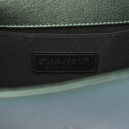 Chanel Iridescent Goatskin Quilted Small Boy Flap Green 6 of 11