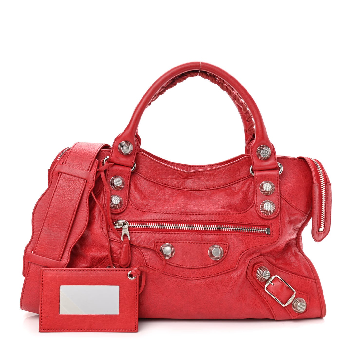 Agneau Giant 21 Silver Hardware City Rouge Coquelicot