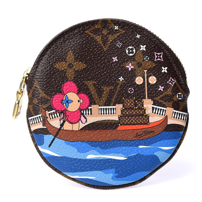 Louis Vuitton Monogram 2019 Christmas Animation Round Coin Purse Blue 1 of 7