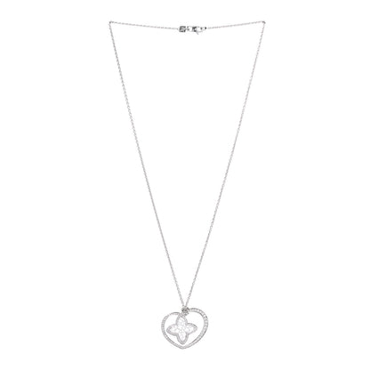 Louis Vuitton 18K White Gold Diamond Large Coeur Heart Pendant Necklace 2 of 7