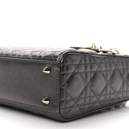 Christian Dior Lambskin Cannage Small My ABCDior Lady Dior Metallic Grey 8 of 9