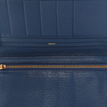 Hermes Chevre Mysore Bearn Gusset Wallet Bleu Agate 5 of 9
