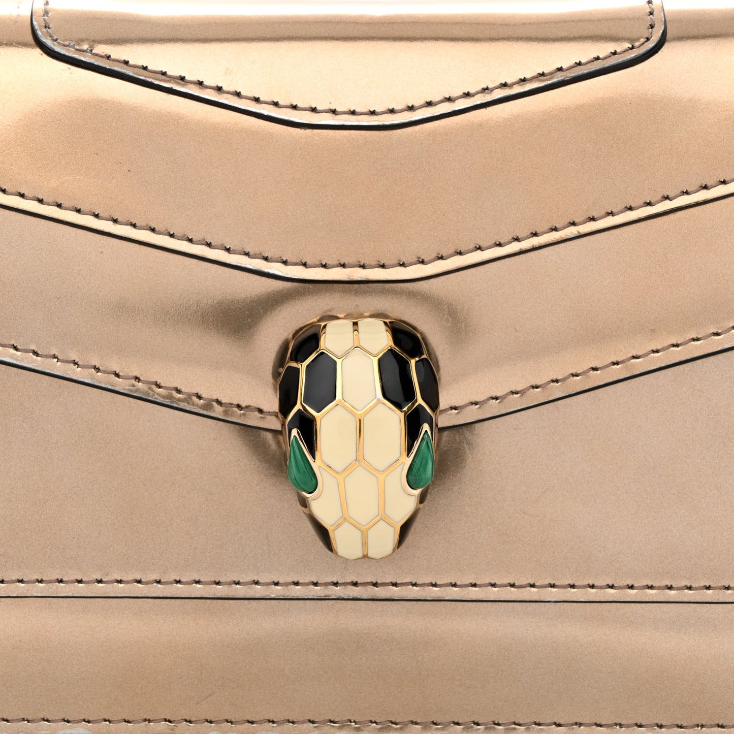 Metallic Calfskin Serpenti Forever Crossbody Bag Bronze
