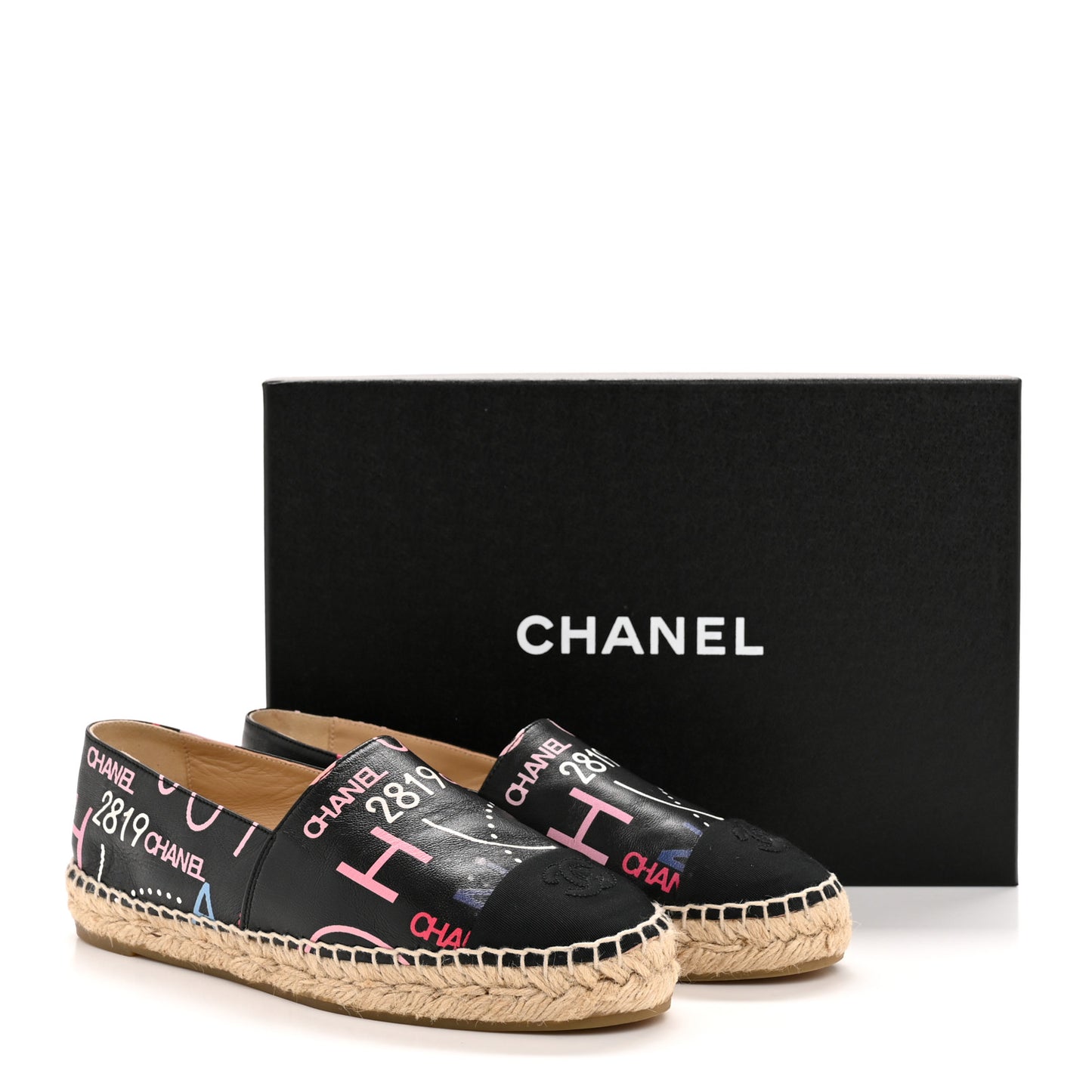 Lambskin Grosgrain Printed Espadrilles 37 Multicolor Black