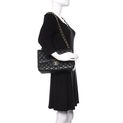 Chanel Caviar Quilted Jumbo Double Flap Black 2 of 12