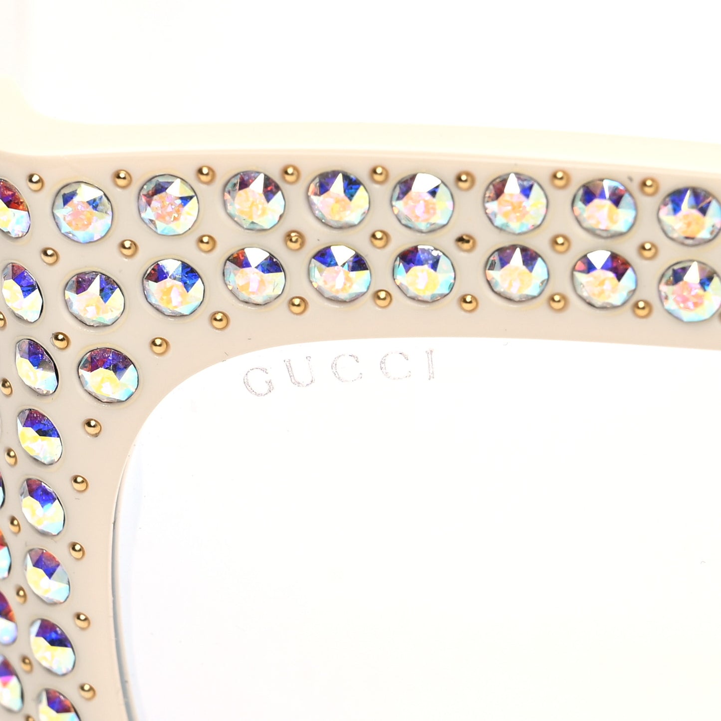 Acetate Crystal Oversize Hollywood Forever Sunglasses GG0144S Ivory