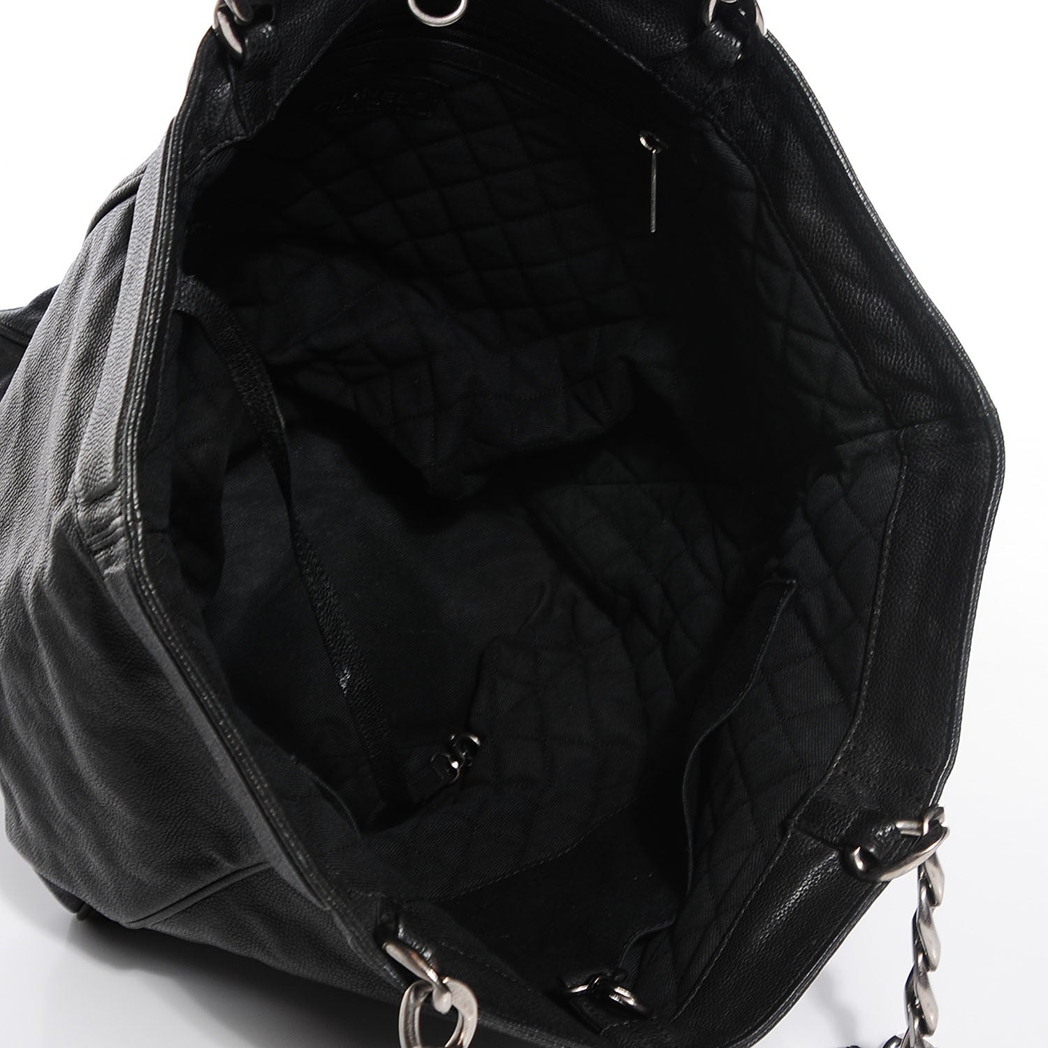 Chanel Distressed Caviar Outdoor Ligne Tote Black 5 of 7
