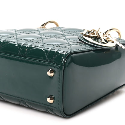 Christian Dior Patent Cannage Mini Lady Dior Pine Green 8 of 9