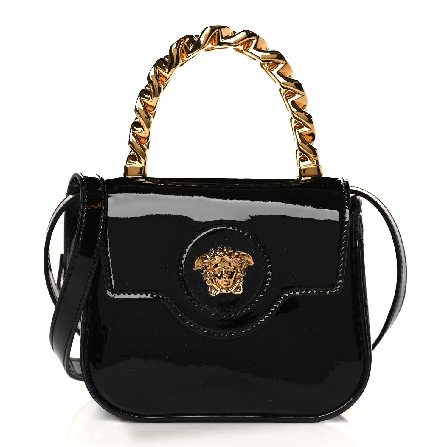 Versace Patent Mini La Medusa Bag Black 1 of 7
