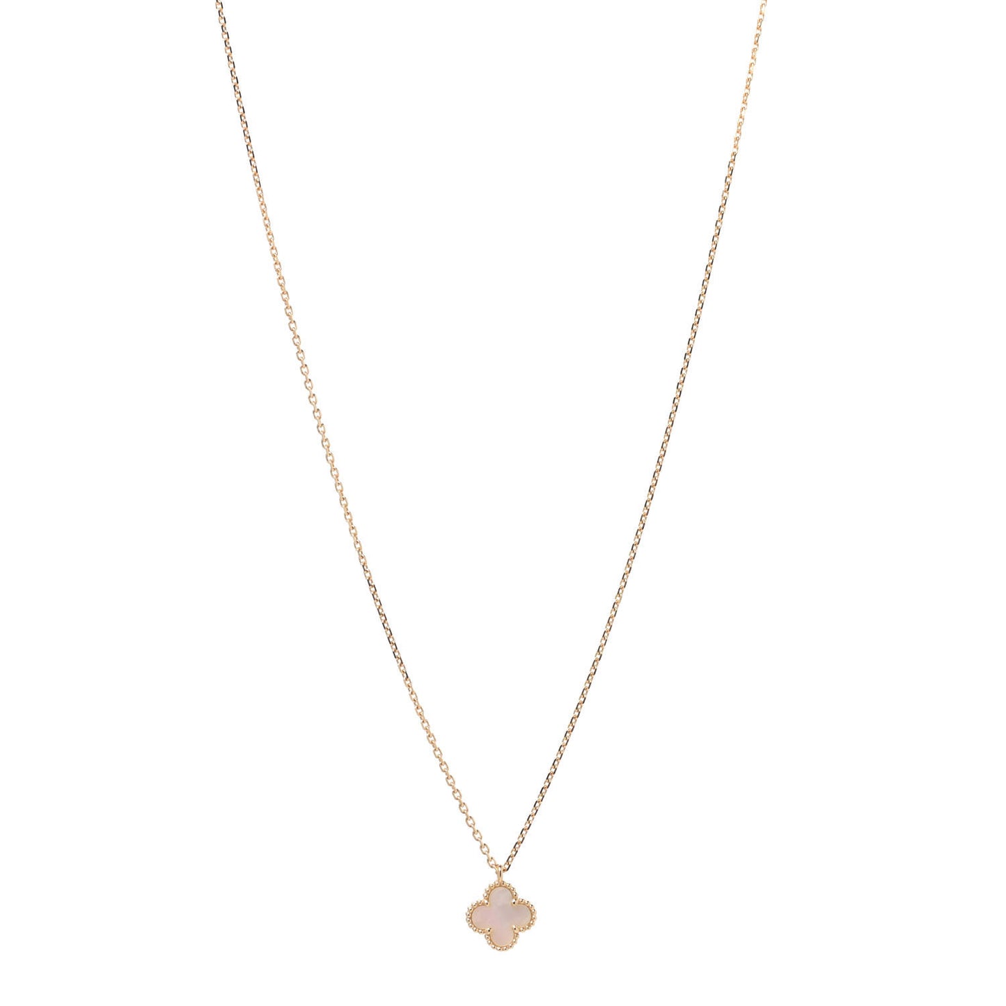 18K Yellow Gold Mother of Pearl Sweet Alhambra Pendant Necklace
