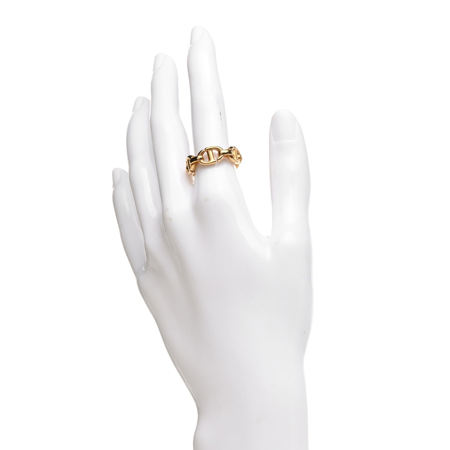 Christian Dior Metal CD Navy Ring M Gold 2 of 5