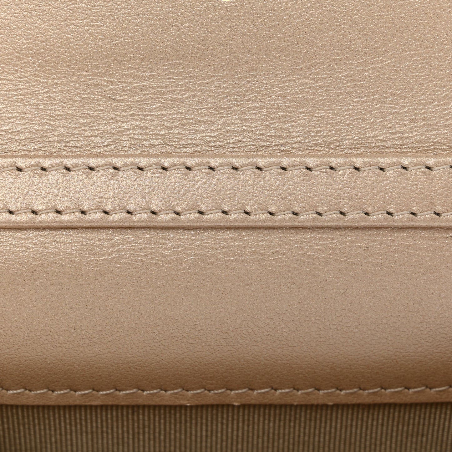 Metallic Lambskin Quilted Flap Card Holder On Chain Gold