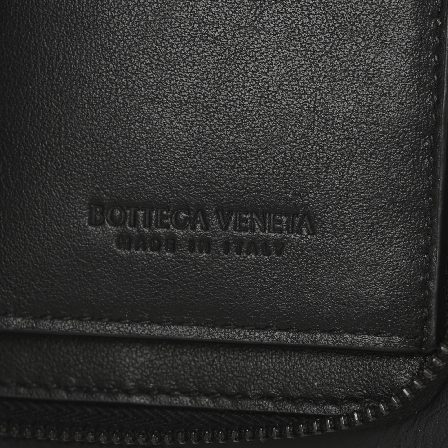 Nappa Intrecciato Zip Wallet Black