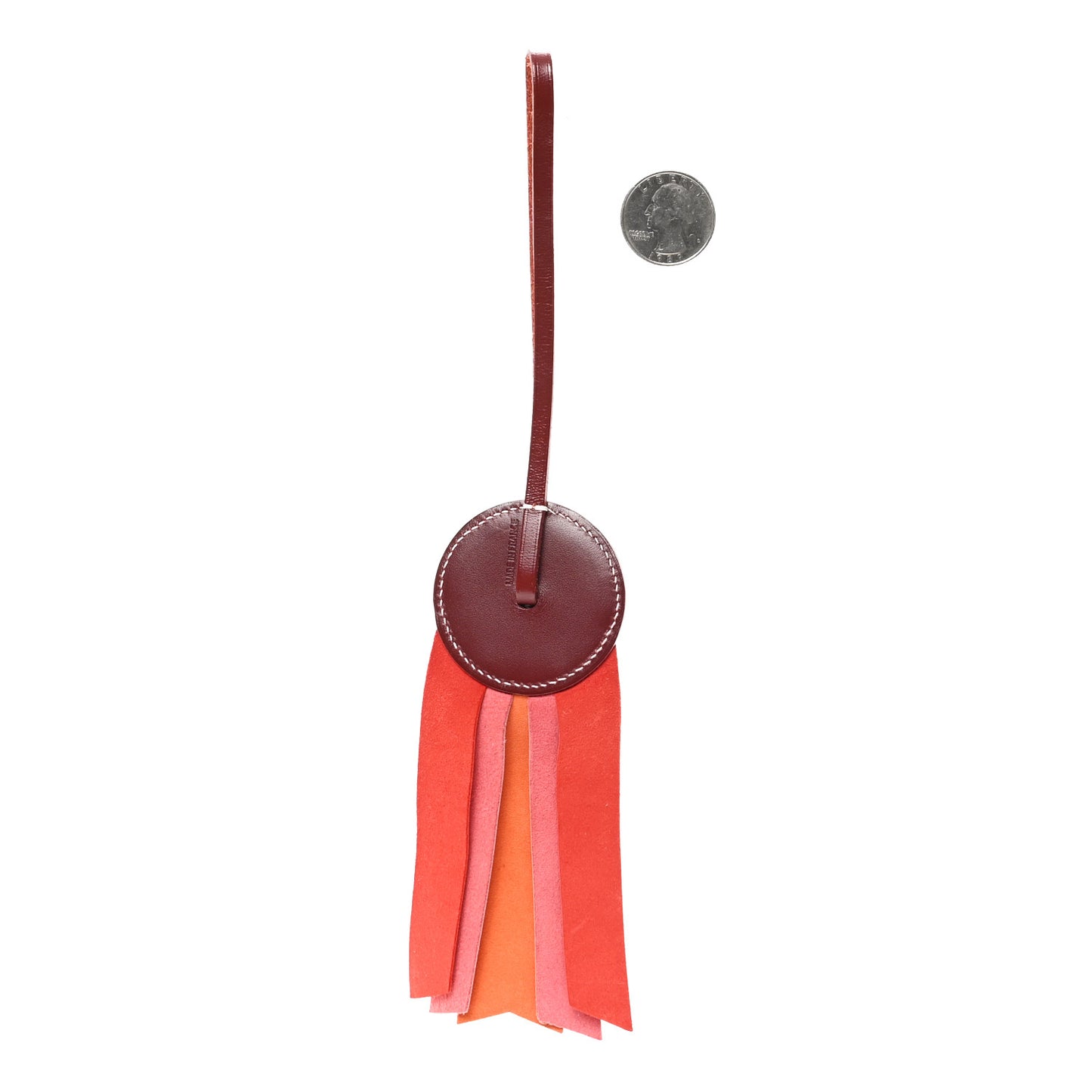 Vache Hunter Milo Lambskin Paddock Flot Bag Charm Orange Poppy Rose Azalee Red