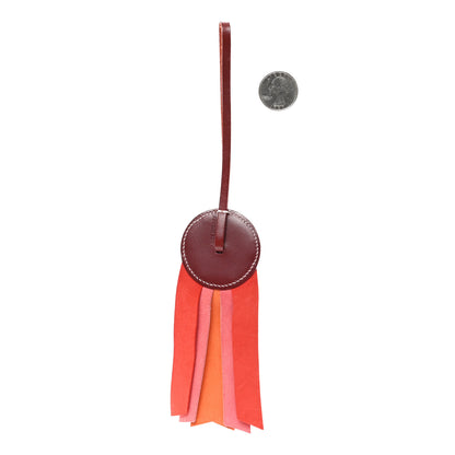 Hermes Vache Hunter Milo Lambskin Paddock Flot Bag Charm Orange Poppy Rose Azalee Red 2 of 3