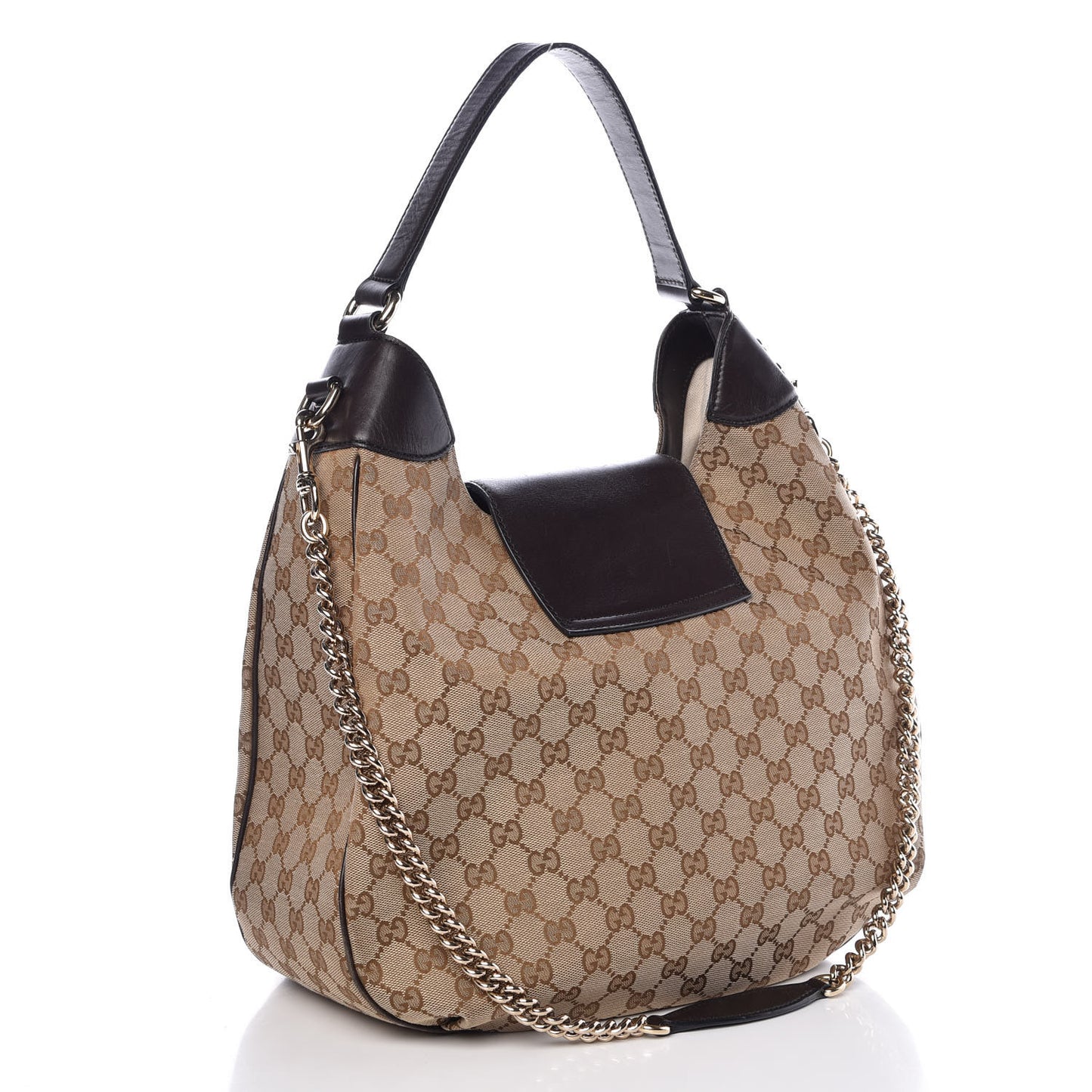 Monogram Margaux Calfskin Medium Emily Hobo Beige Ebony Cocoa
