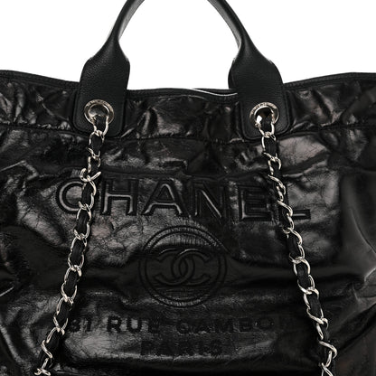 Chanel Glazed Calfskin Medium Deauville Tote Black 9 of 11