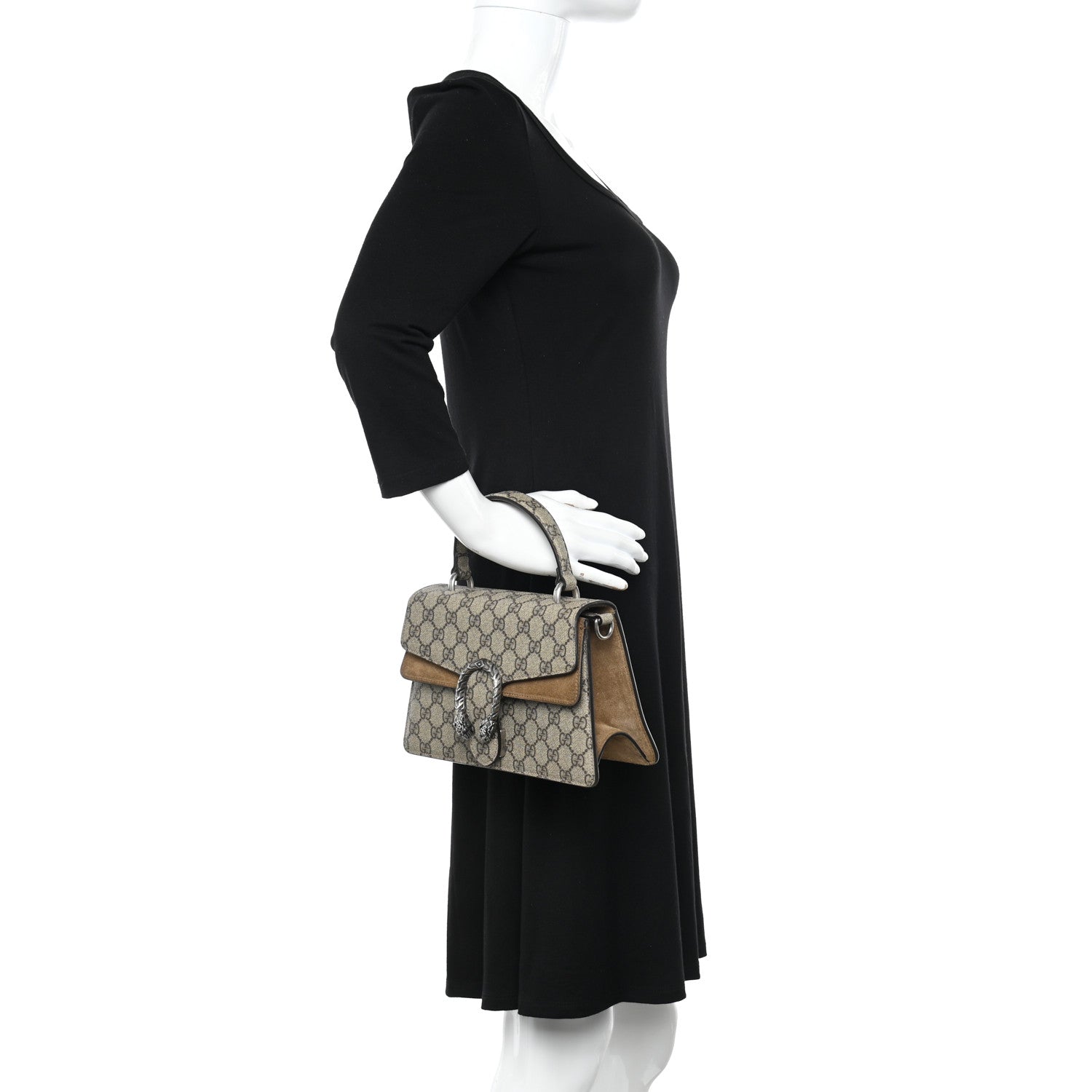 Gucci GG Supreme Monogram Small Dionysus Top Handle Bag Taupe 2 of 11
