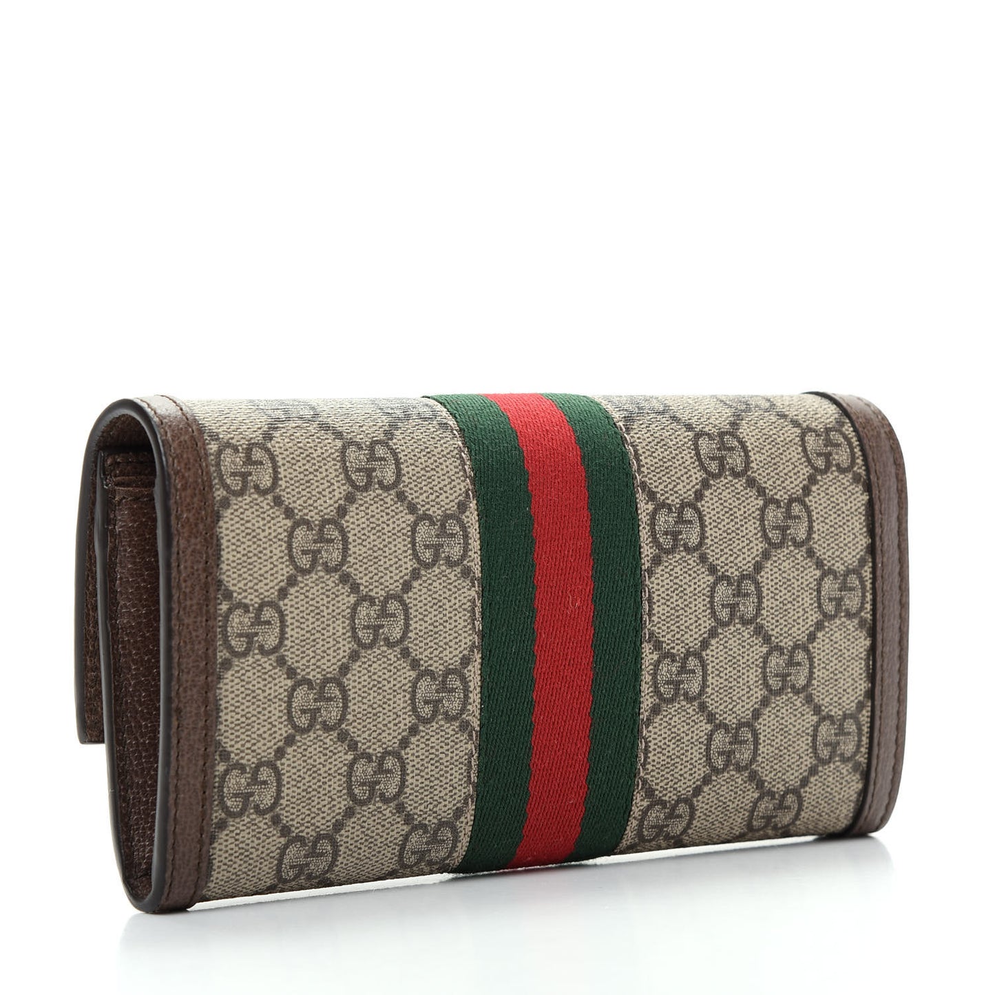 GG Supreme Monogram Web Ophidia Continental Wallet Brown