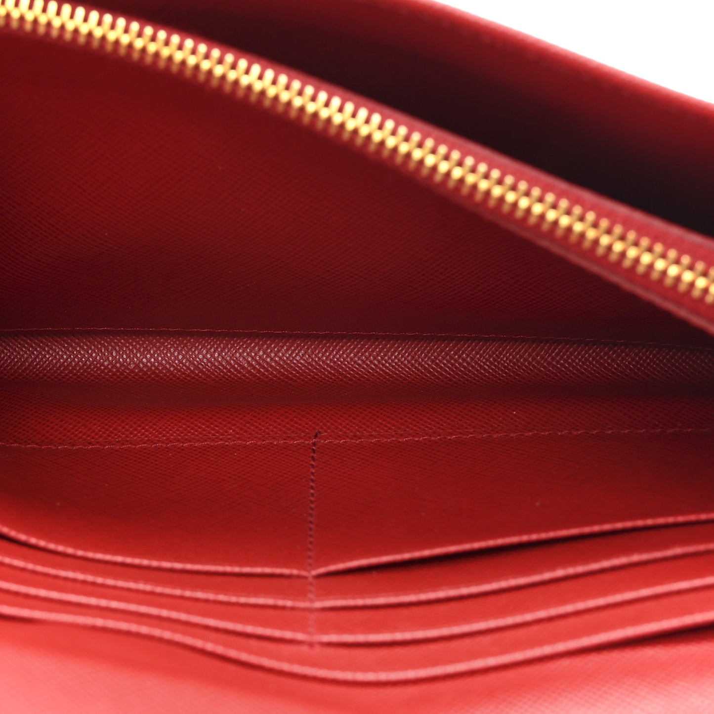 Saffiano Metal Bar Flap Wallet Fuoco