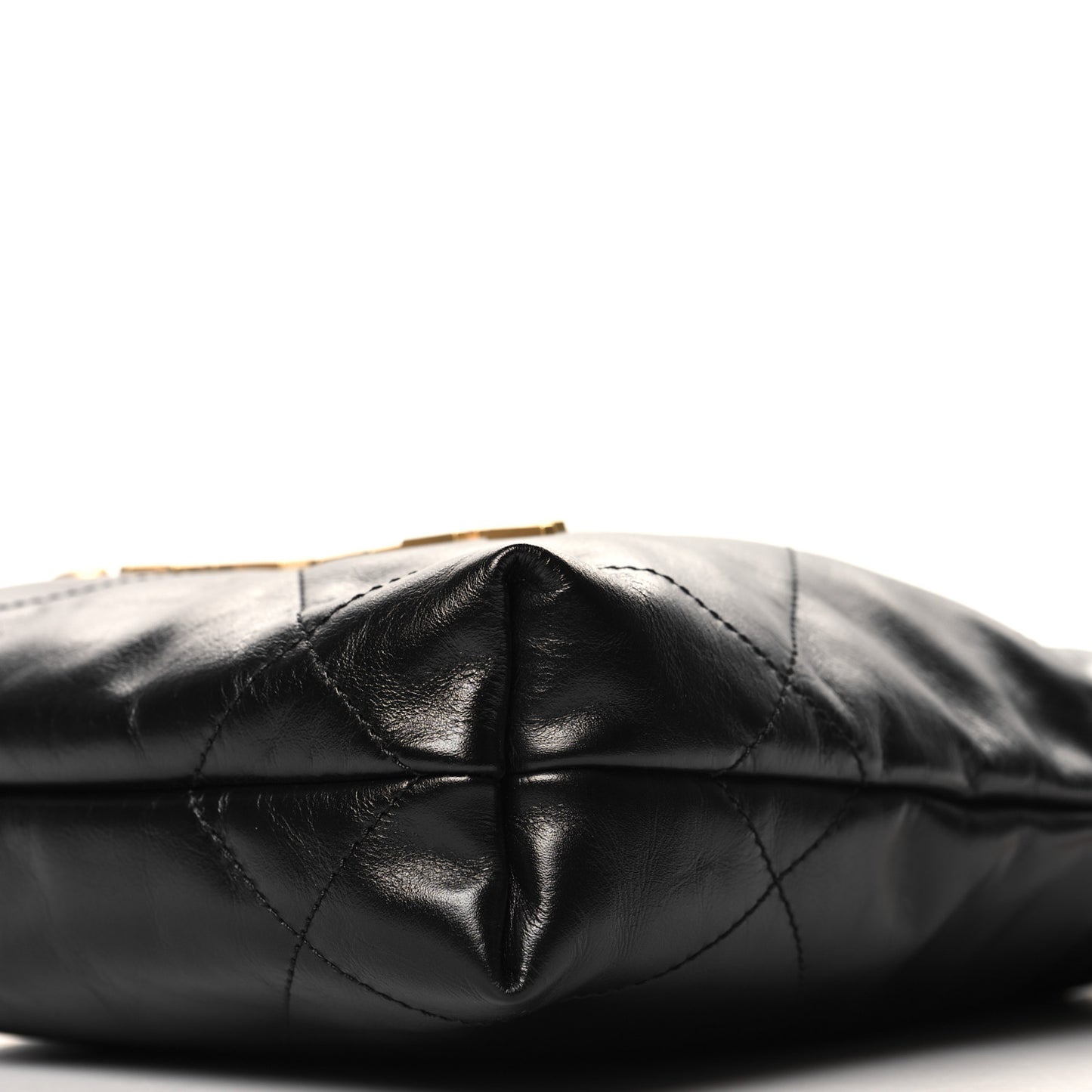 Shiny Calfskin Quilted Mini Chanel 22 Black