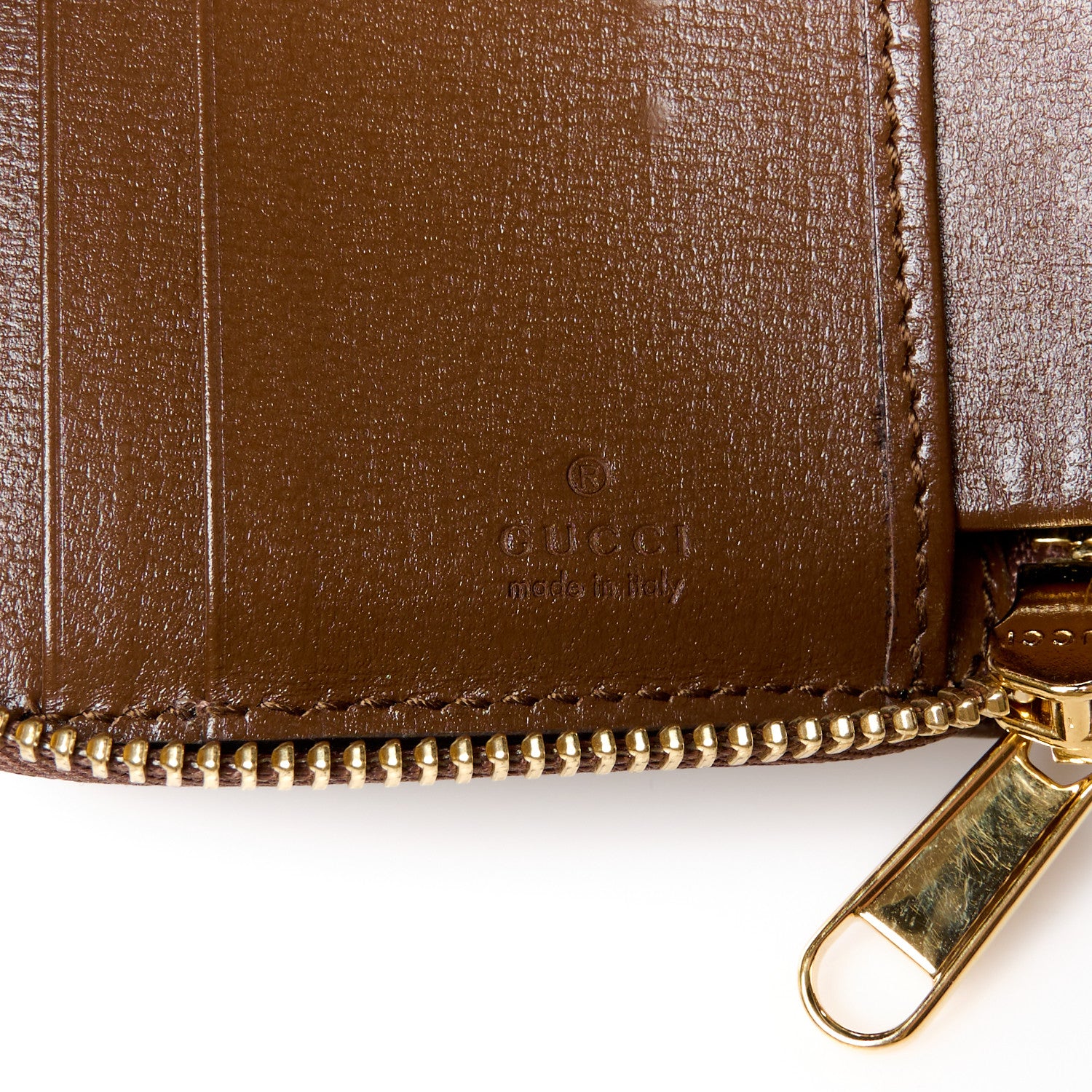 Gucci GG Supreme Monogram Azalea Calfskin Retro Interlocking G Compact Wallet Beige Ebony Brown Sugar 7 of 9