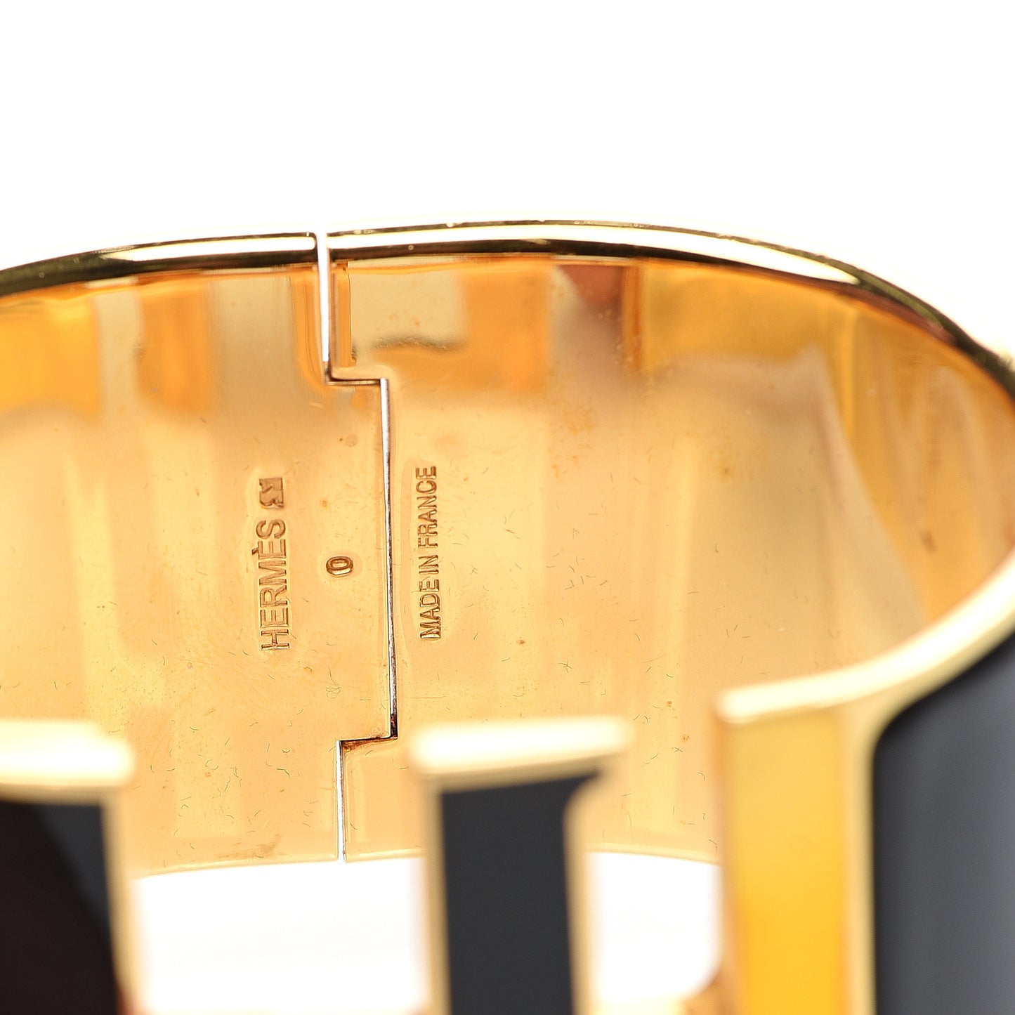Enamel Extra Wide Clic Clac H Bracelet PM Black