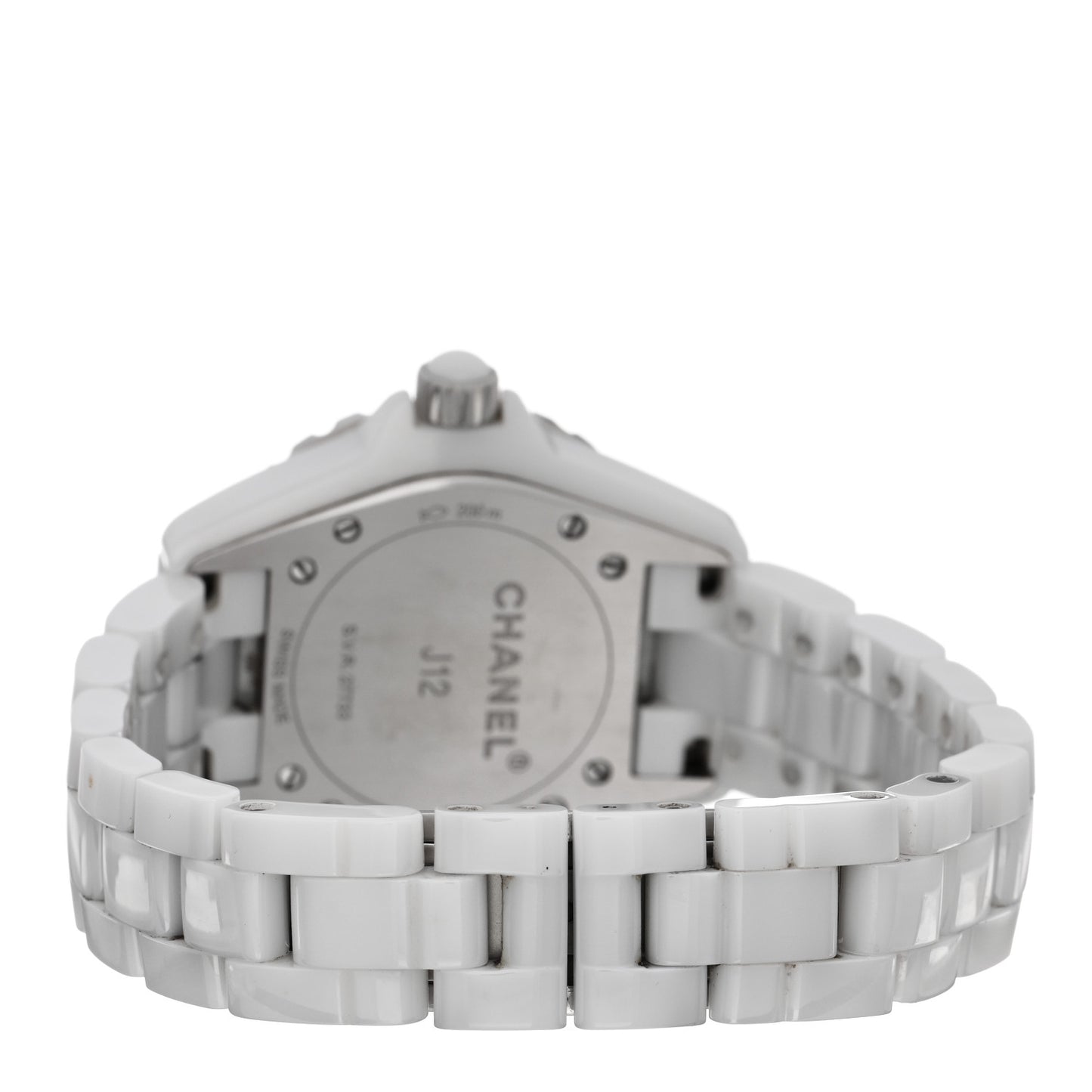 Stainless Steel Ceramic Diamond 33mm J12 Quartz Watch White