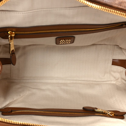 Miu Miu Nappa Patchwork Medium Beau Top Handle Bag Cognac 5 of 9
