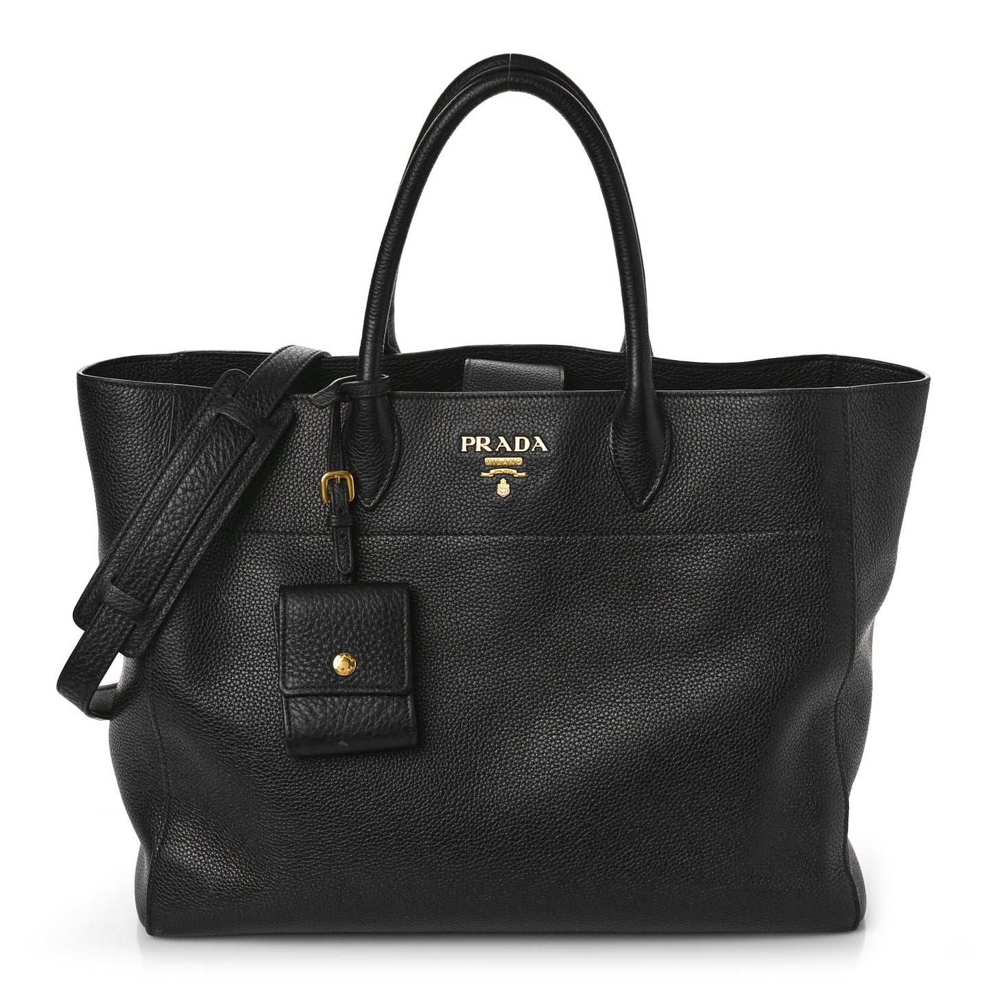 Vitello Daino Shopping Tote Black