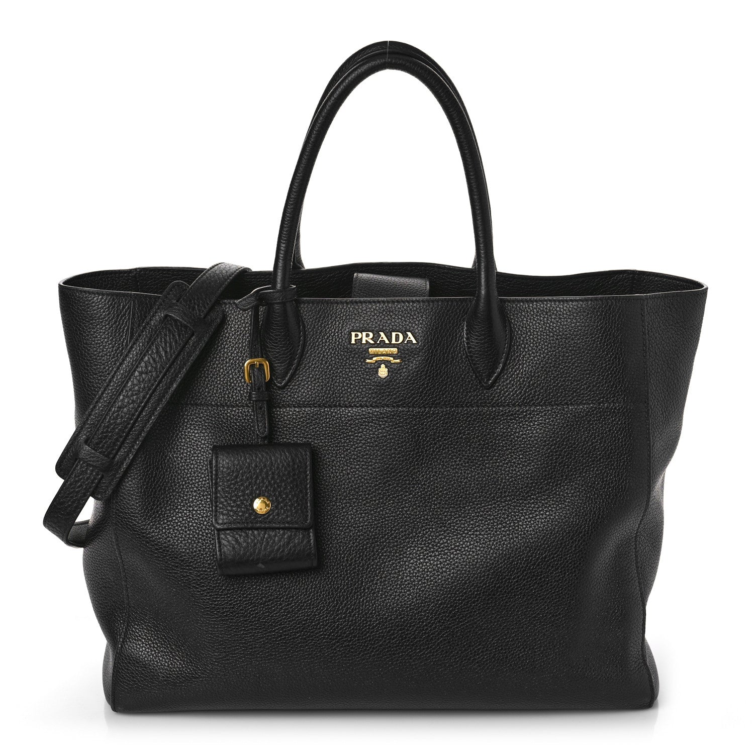 Prada Vitello Daino Shopping Tote Black 1 of 7