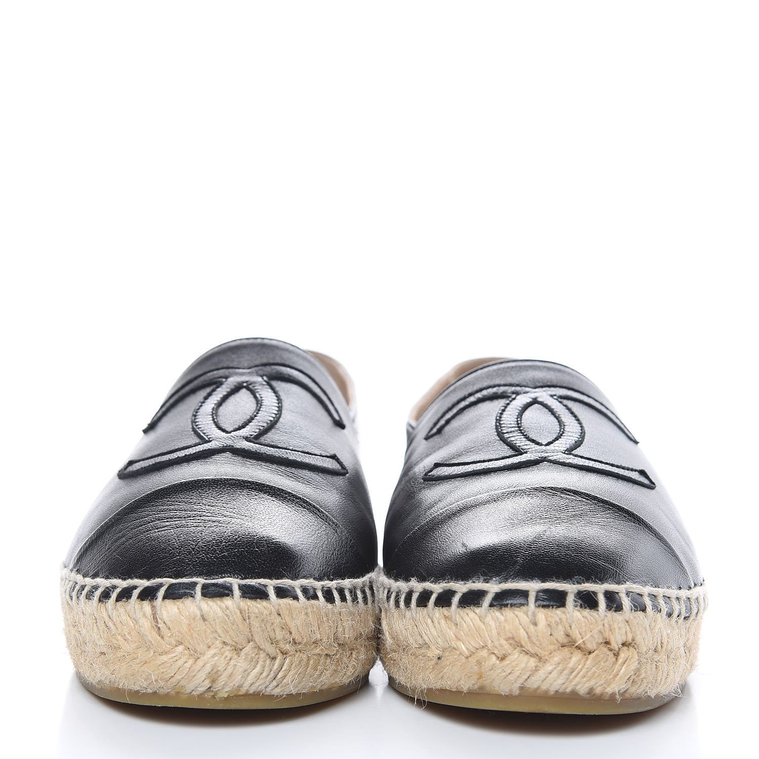 Chanel Lambskin CC Espadrilles 36 Black 2 of 10