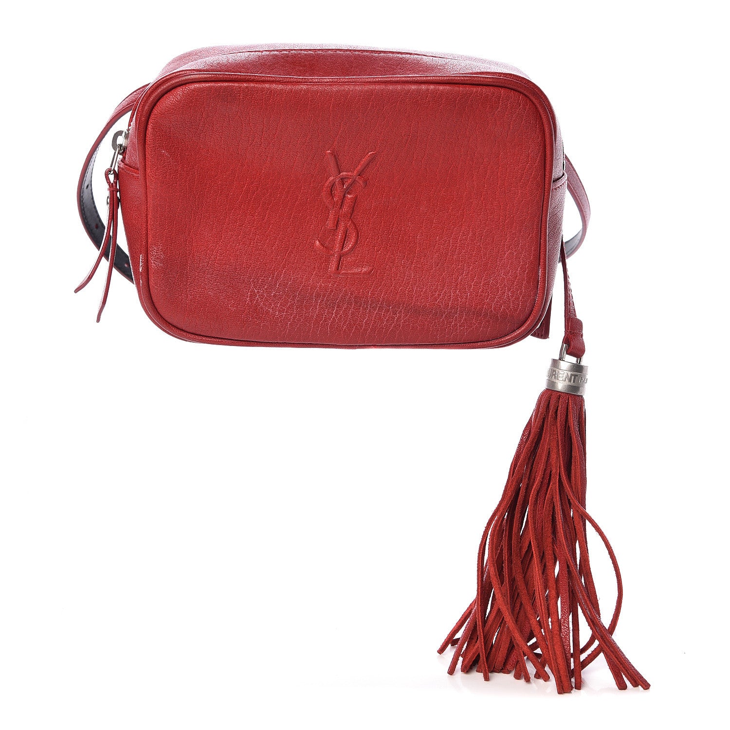 Saint Laurent Lambskin Lou Belt Bag Red 1 of 12